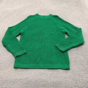 VTG Neil Martin Sweater Mens M Green Shaker Knit Crew Neck Ramie Cotton Linen